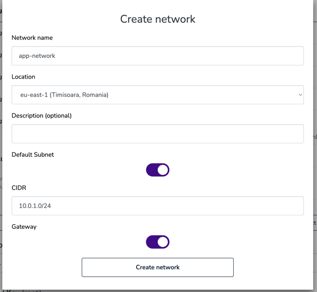 create network