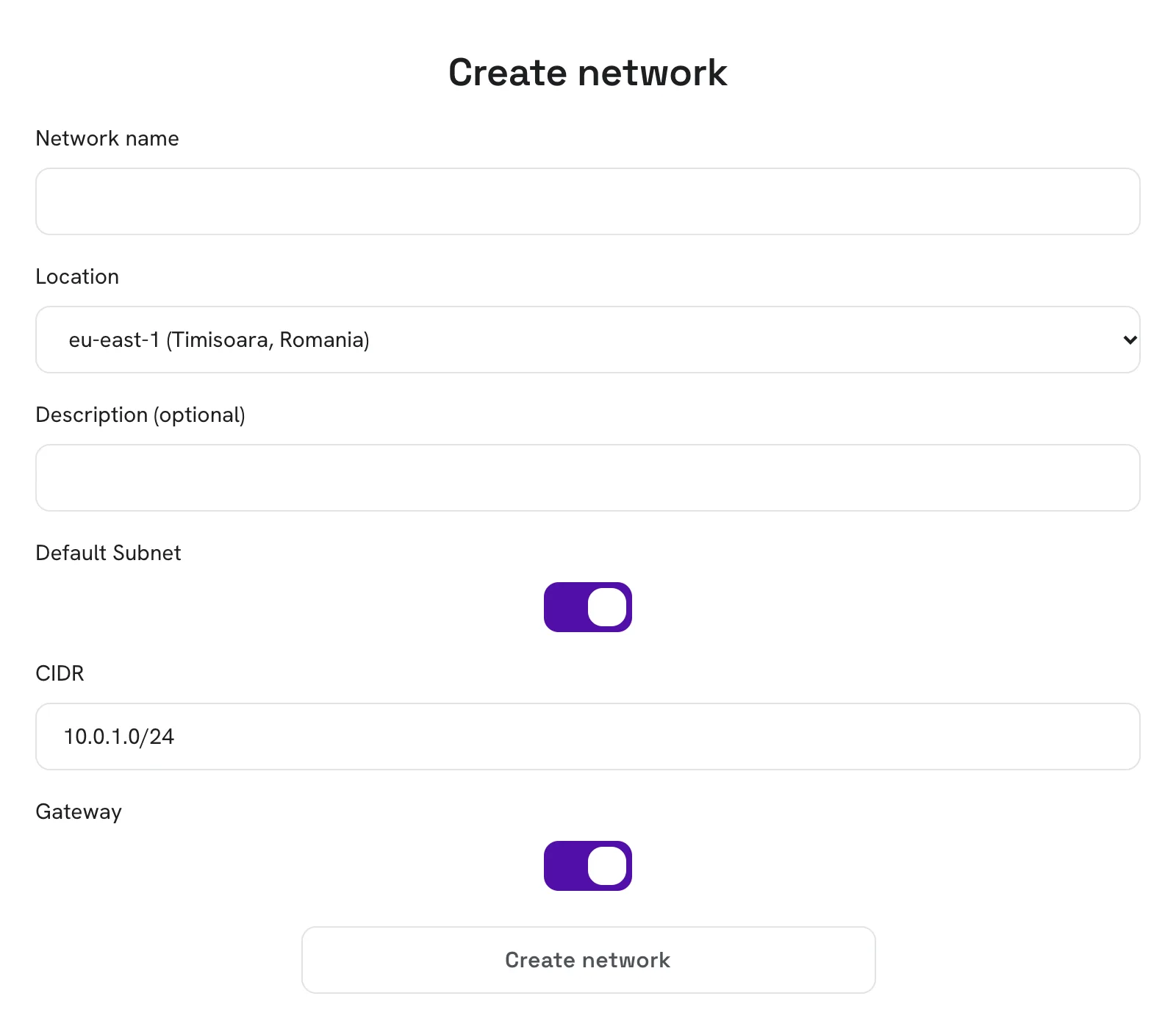 Creating a private network